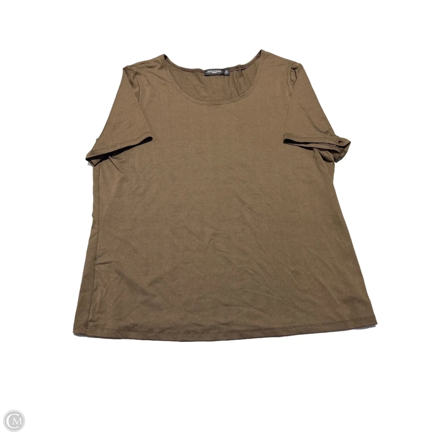 Top Short Sleeve By Notations In Brown, Size: 2x