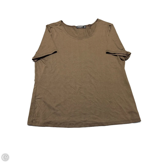 Top Short Sleeve By Notations In Brown, Size: 2x