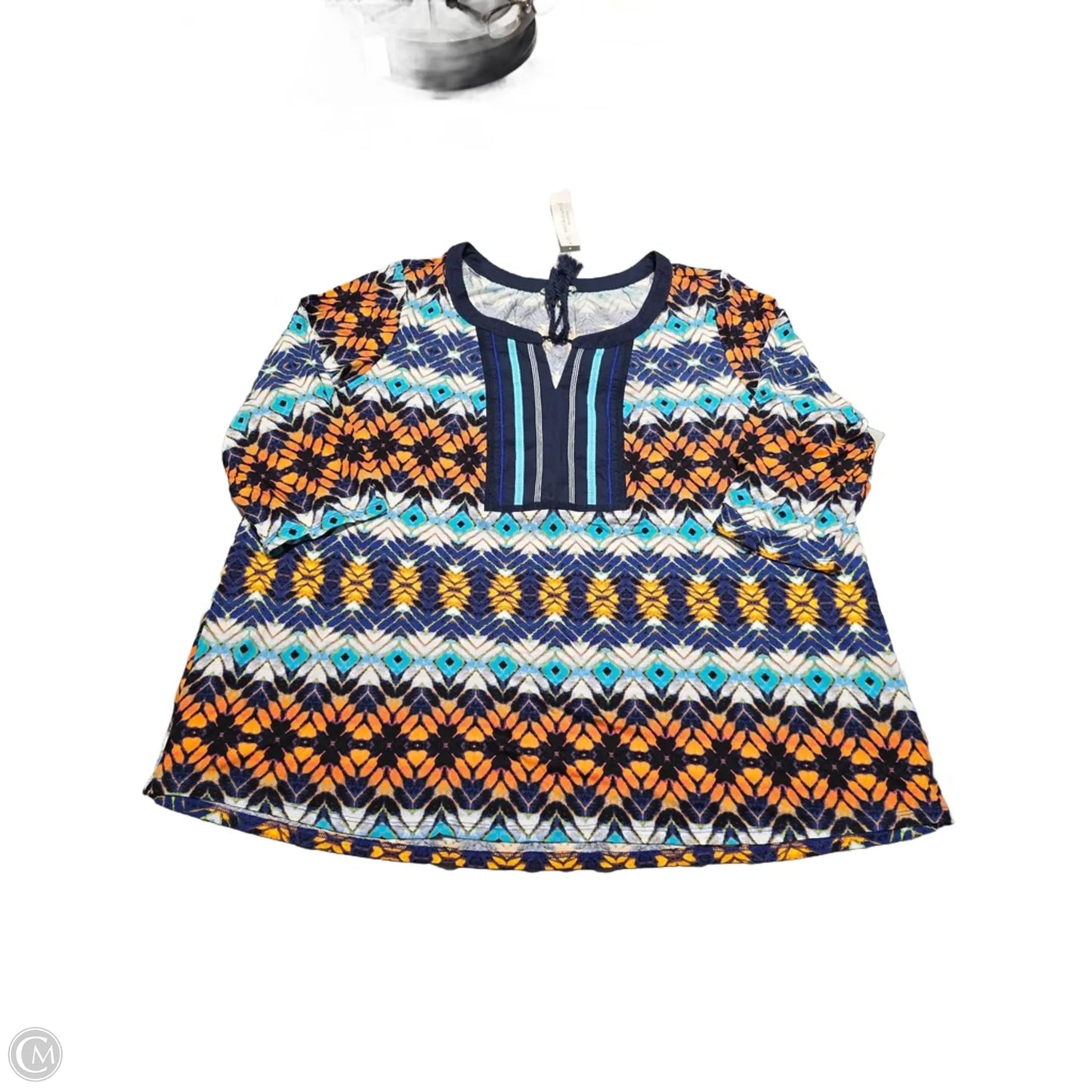 Top 3/4 Sleeve By West Bound In Multi-colored, Size: 3x