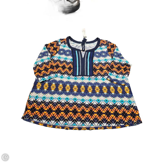 Top 3/4 Sleeve By West Bound In Multi-colored, Size: 3x