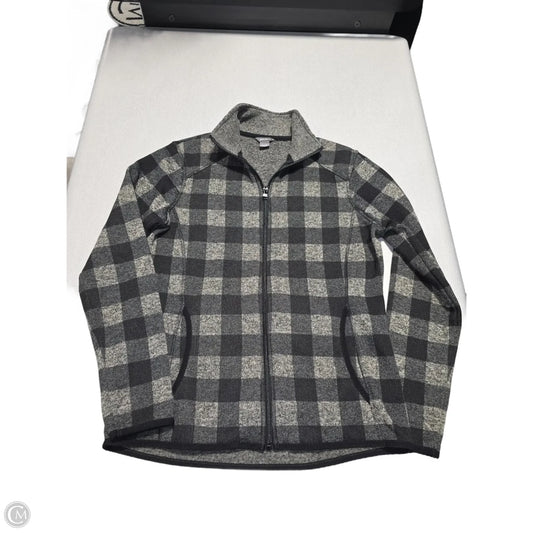 Jacket Fleece By Eddie Bauer In Plaid Pattern, Size: M