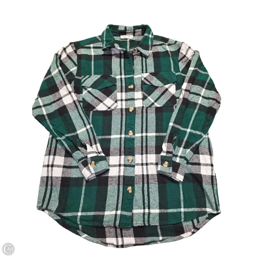 Top Long Sleeve By Beachlunchlounge In Plaid Pattern, Size: S