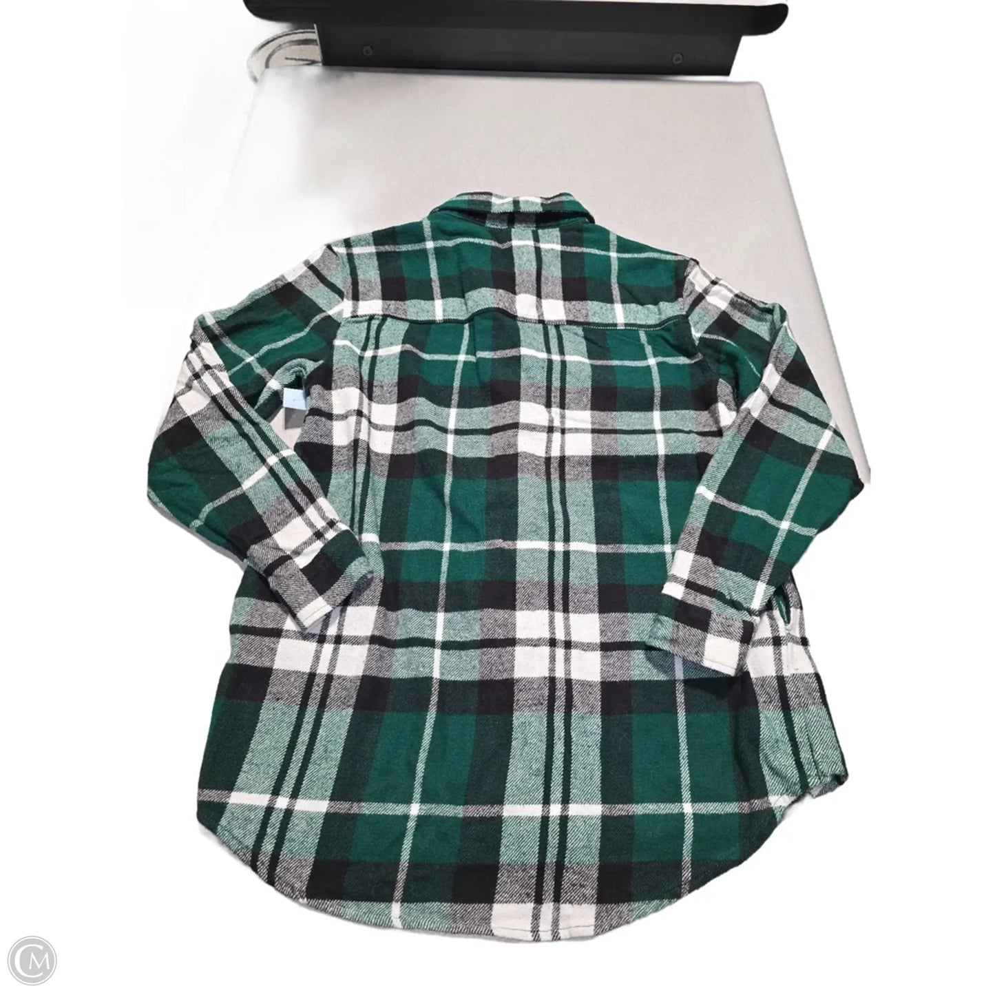 Top Long Sleeve By Beachlunchlounge In Plaid Pattern, Size: S