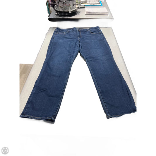Jeans Straight By American Eagle In Blue Denim, Size: 22