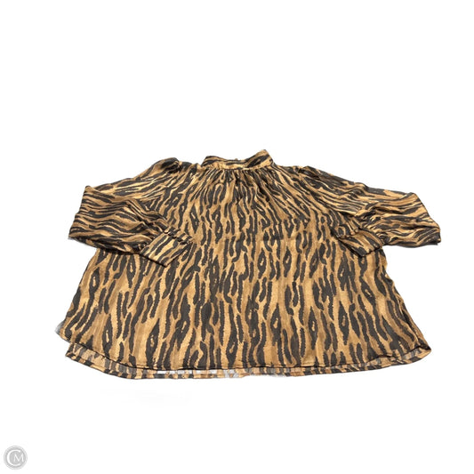 Blouse Long Sleeve By H&m In Animal Print, Size: L