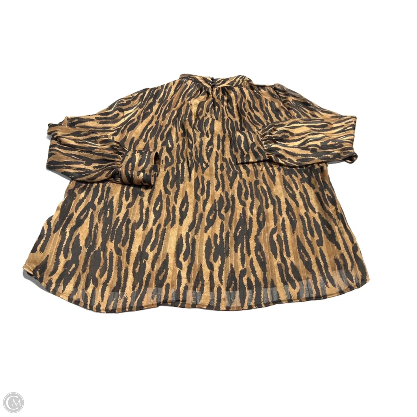Blouse Long Sleeve By H&m In Animal Print, Size: L