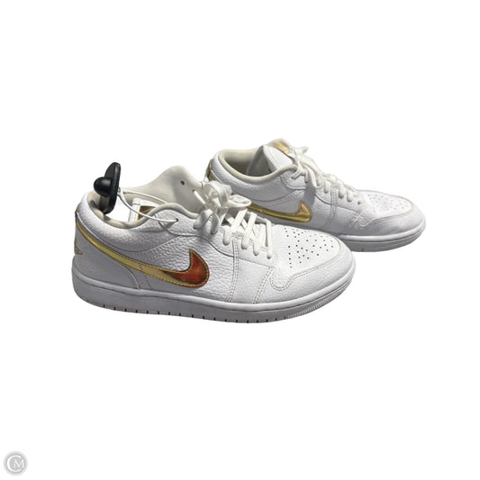 Shoes Sneakers By Nike In Gold & White, Size: 8