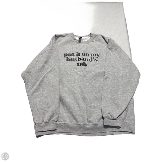 Sweatshirt Crewneck By Gildan In Grey, Size: 2x