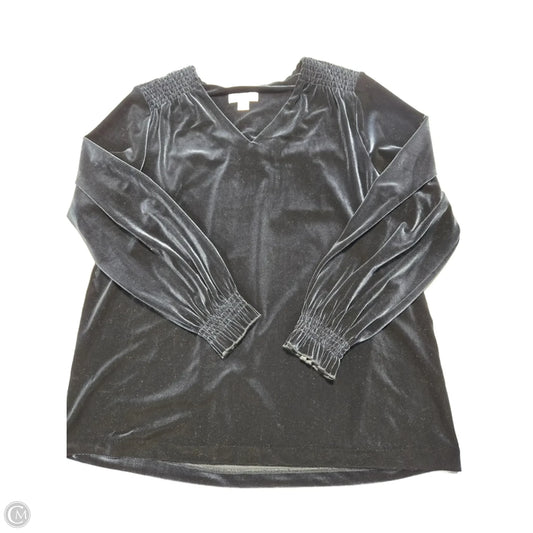 Top Long Sleeve By Cj Banks In Navy, Size: 1x