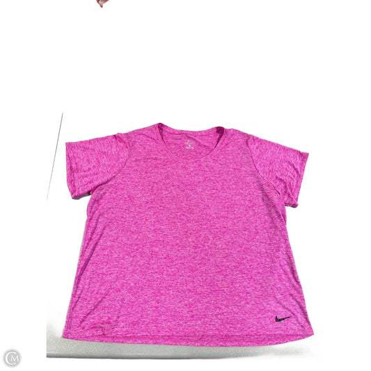 Athletic Top Short Sleeve By Nike In Pink, Size: 2x