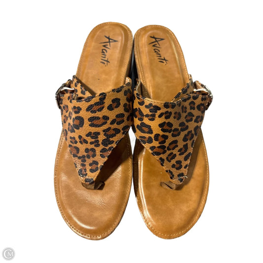 Sandals Heels Wedge By Cmc In Animal Print, Size: 10