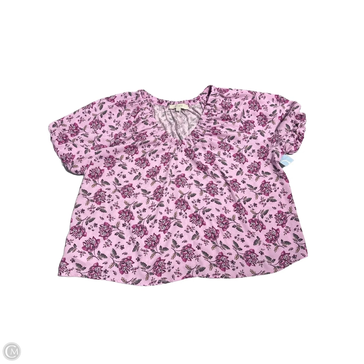 Top Short Sleeve By Loft In Purple, Size: Xl