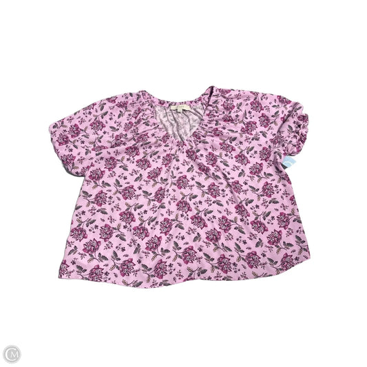 Top Short Sleeve By Loft In Purple, Size: Xl