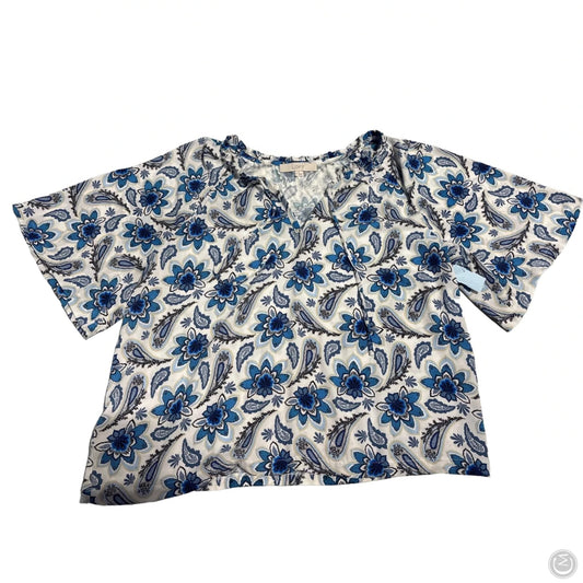 Top Short Sleeve By Loft In Blue, Size: L