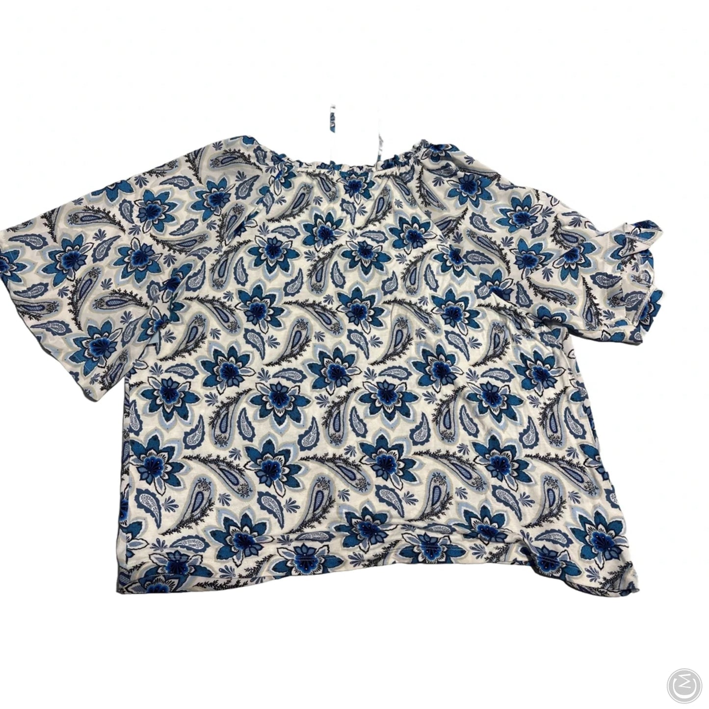 Top Short Sleeve By Loft In Blue, Size: L