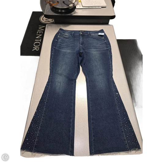 Jeans Flared By Judy Blue In Blue Denim, Size: 18