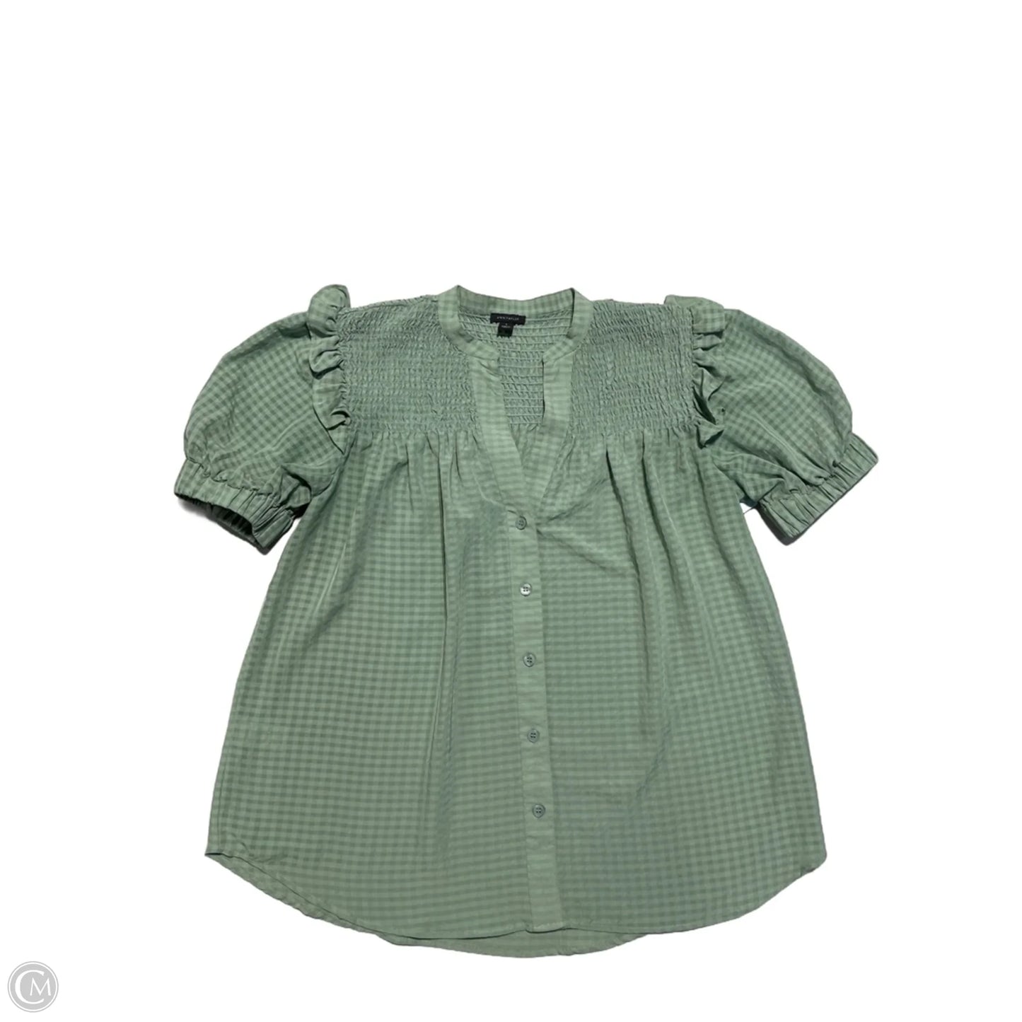 Top Short Sleeve By Ann Taylor In Green, Size: S