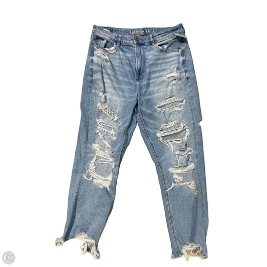 Jeans Straight By American Eagle In Blue Denim, Size: 12