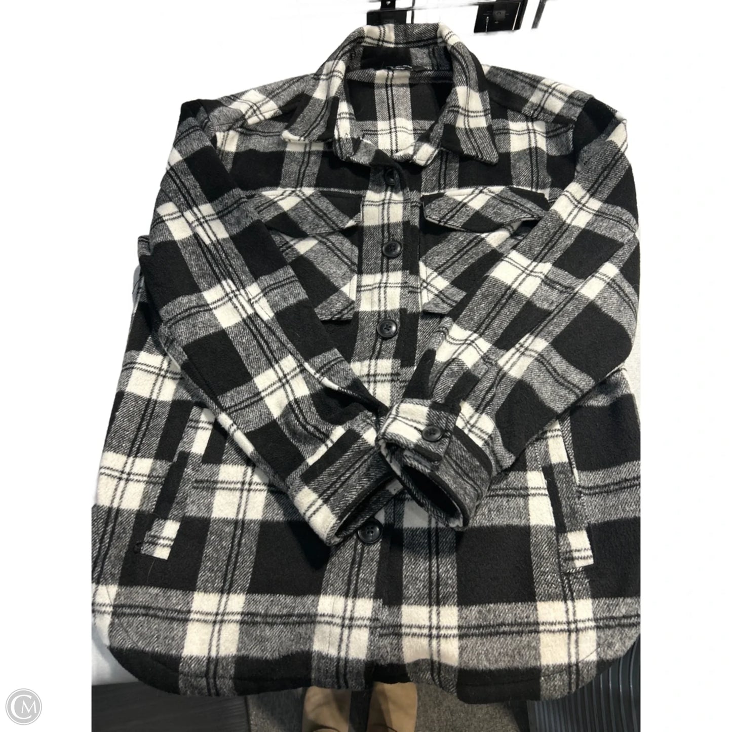 Coat Other By Members Mark In Plaid Pattern, Size: S