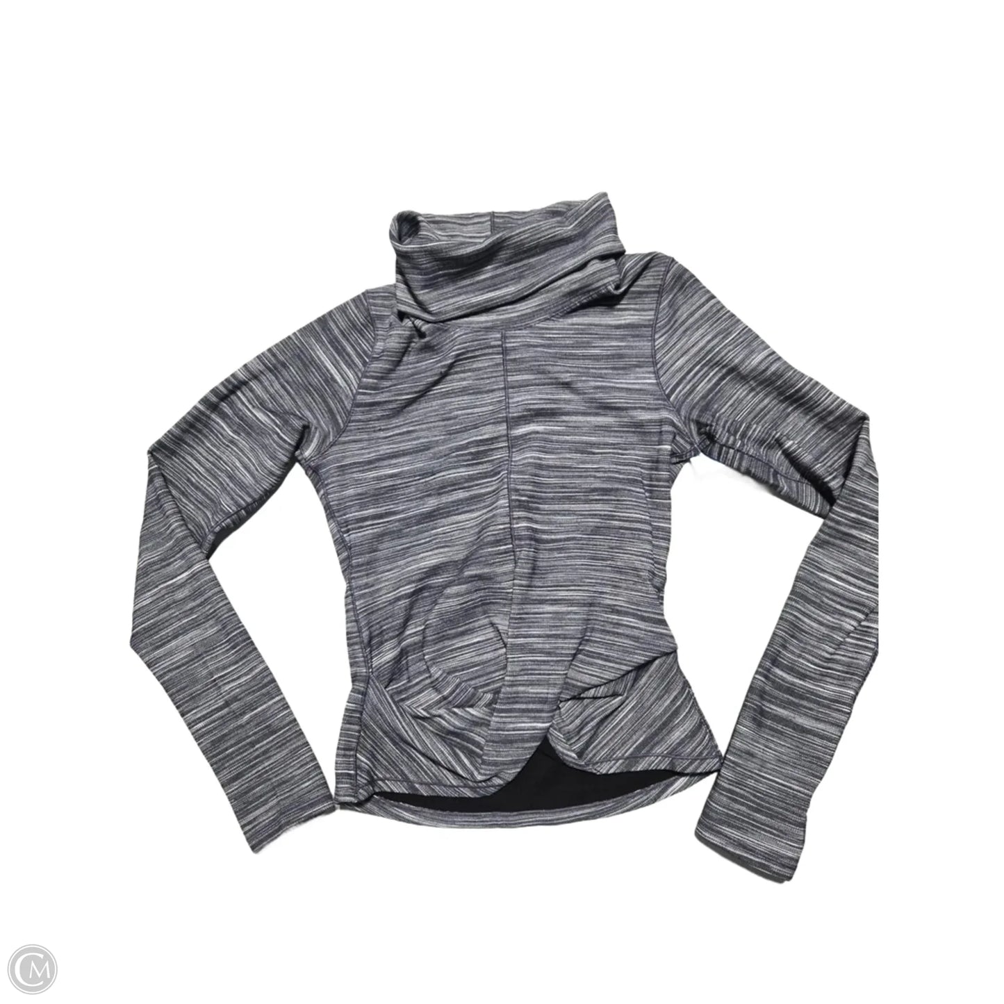 Athletic Top Long Sleeve Collar By Lululemon In Grey, Size: M
