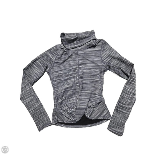 Athletic Top Long Sleeve Collar By Lululemon In Grey, Size: M