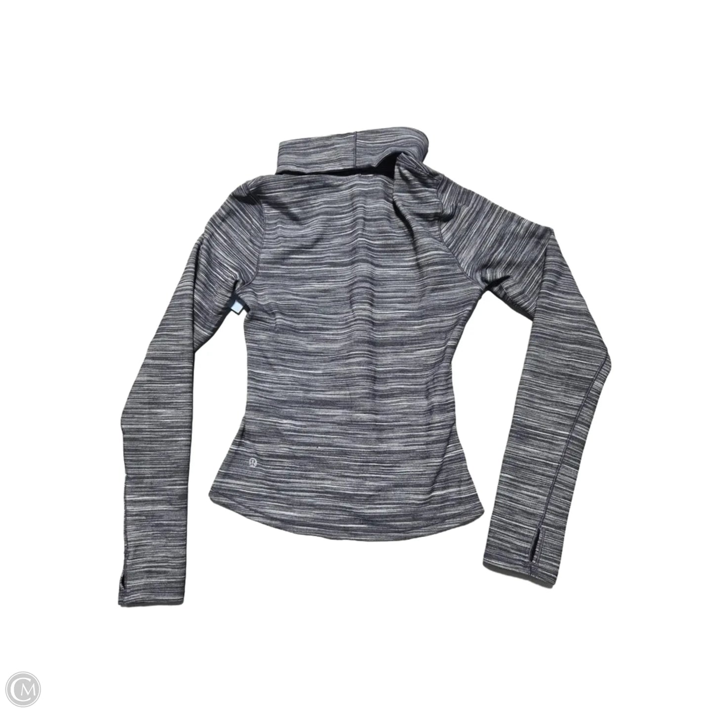 Athletic Top Long Sleeve Collar By Lululemon In Grey, Size: M