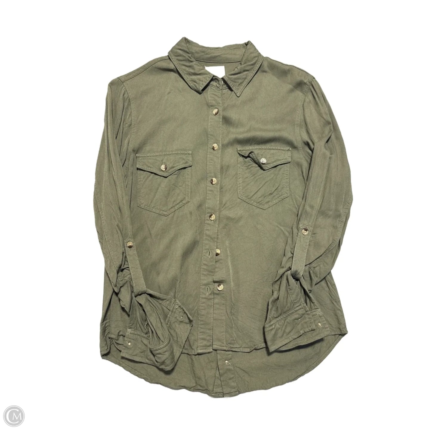 Top Long Sleeve By Harper In Green, Size: Xs