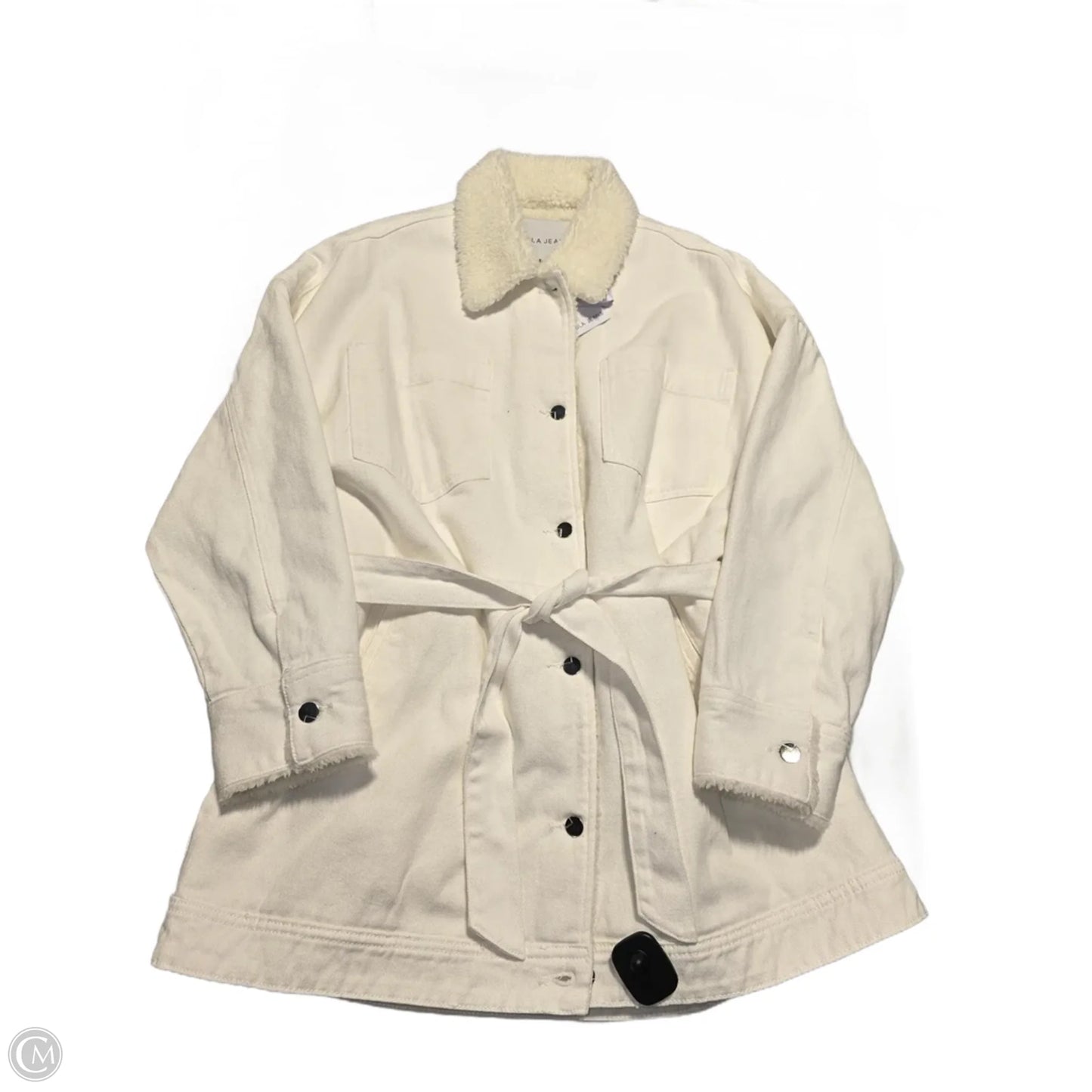 Coat Faux Fur & Sherpa By Lola In White, Size: Xl