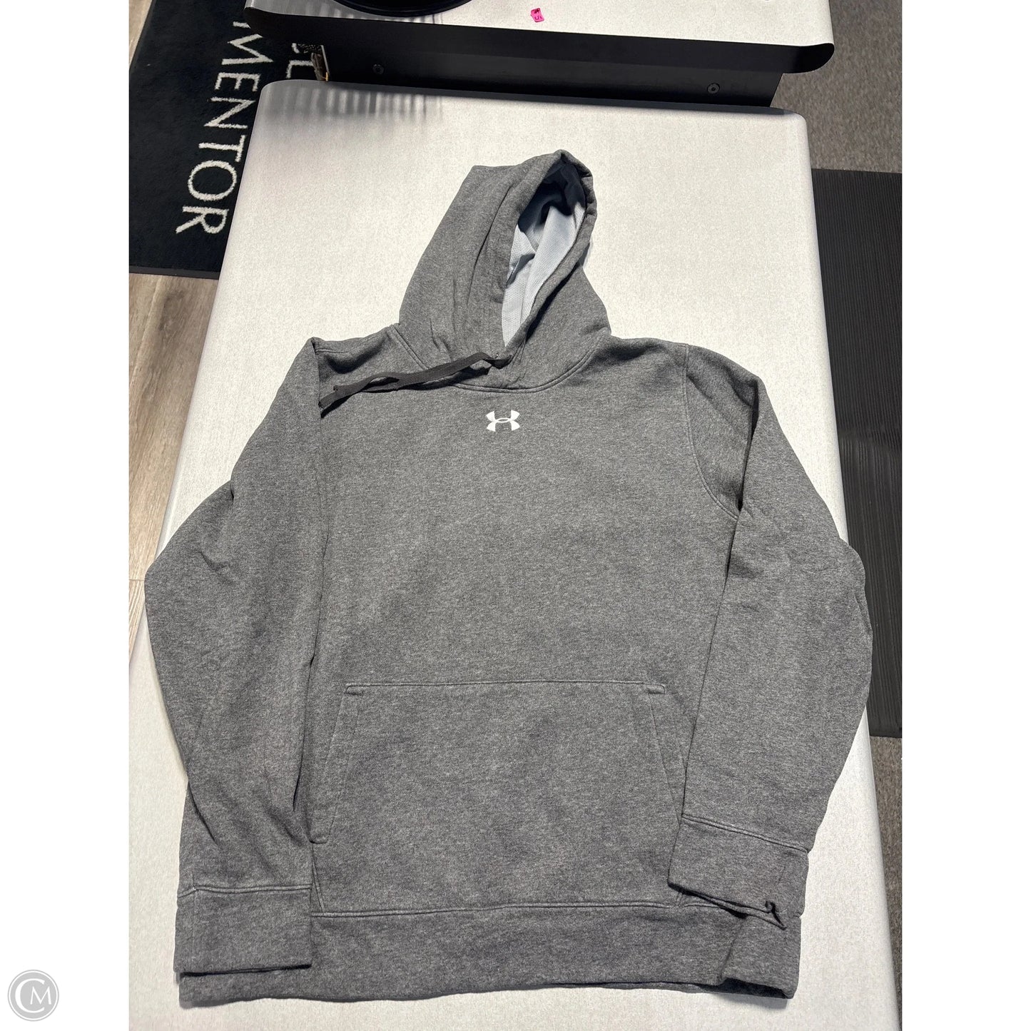 Sweatshirt Hoodie By Under Armour In Grey, Size: L