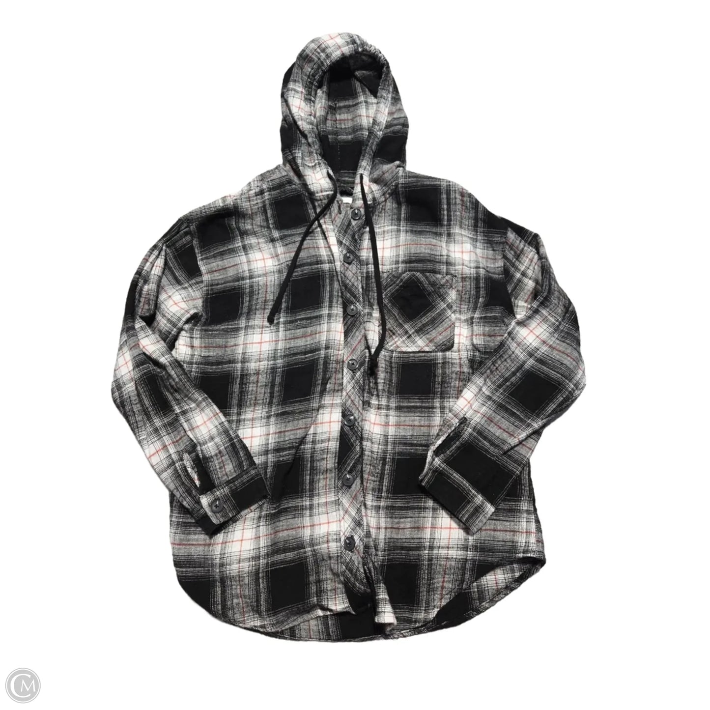 Top Long Sleeve By Maurices In Plaid Pattern, Size: L