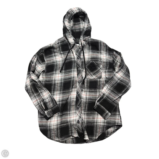 Top Long Sleeve By Maurices In Plaid Pattern, Size: L