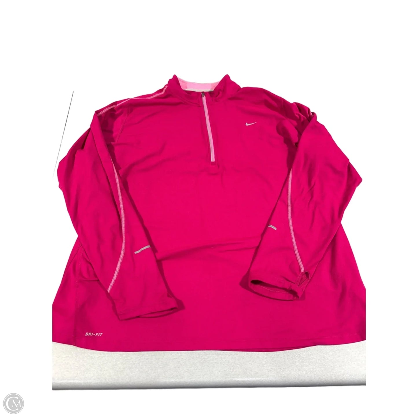Athletic Top Long Sleeve Collar By Nike In Pink, Size: 3x