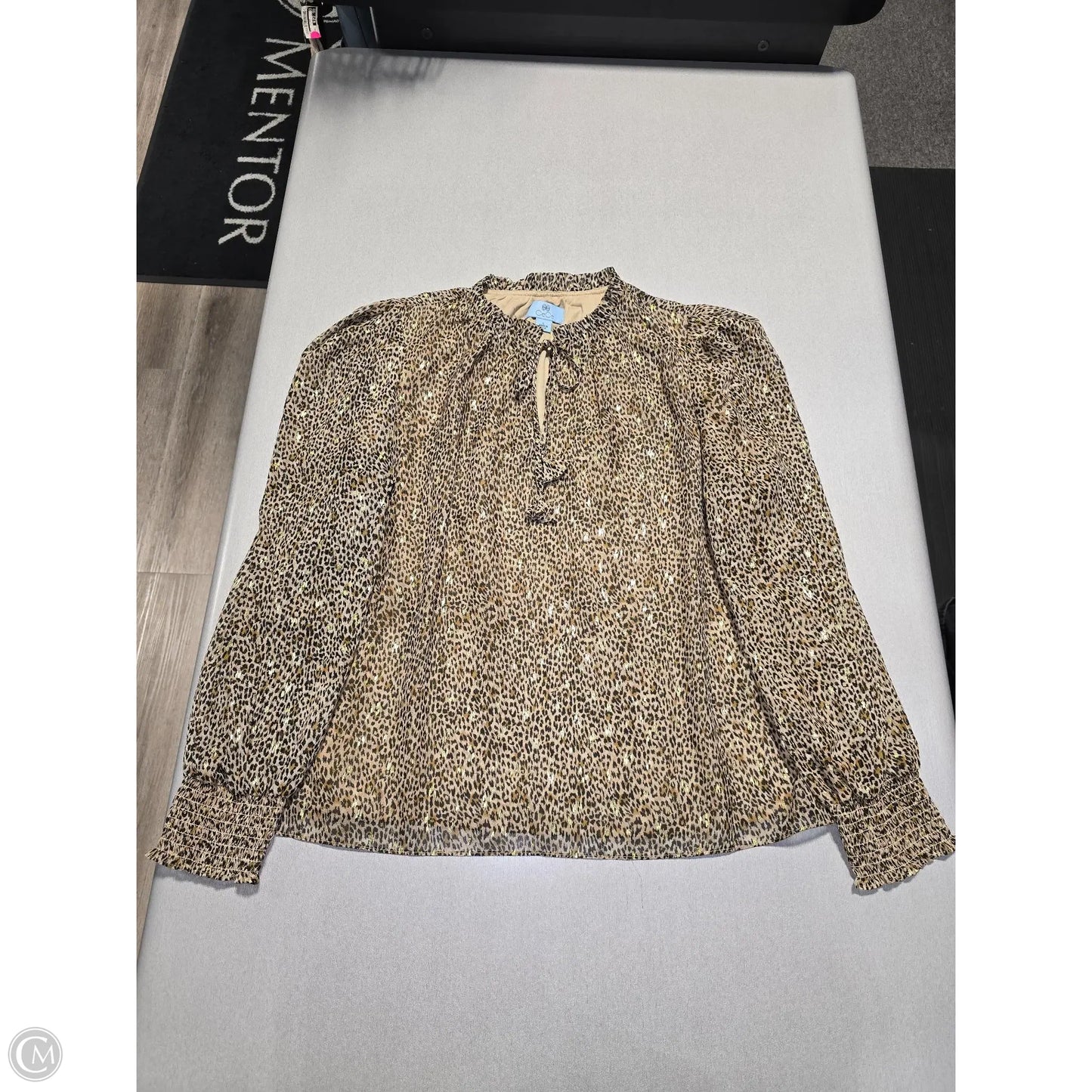 Blouse Long Sleeve By Cece In Animal Print, Size: L