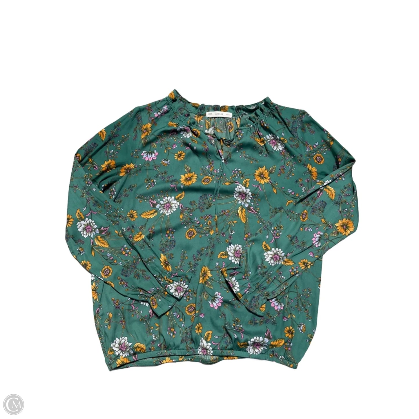 Blouse Long Sleeve By Cmc In Green, Size: M