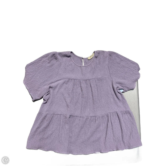 Top Short Sleeve By A Beautiful Soul In Purple, Size: Xl