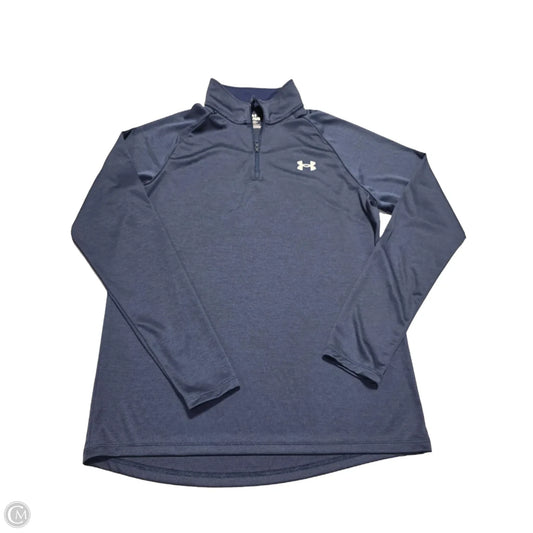 Athletic Top Long Sleeve Collar By Under Armour In Blue, Size: M