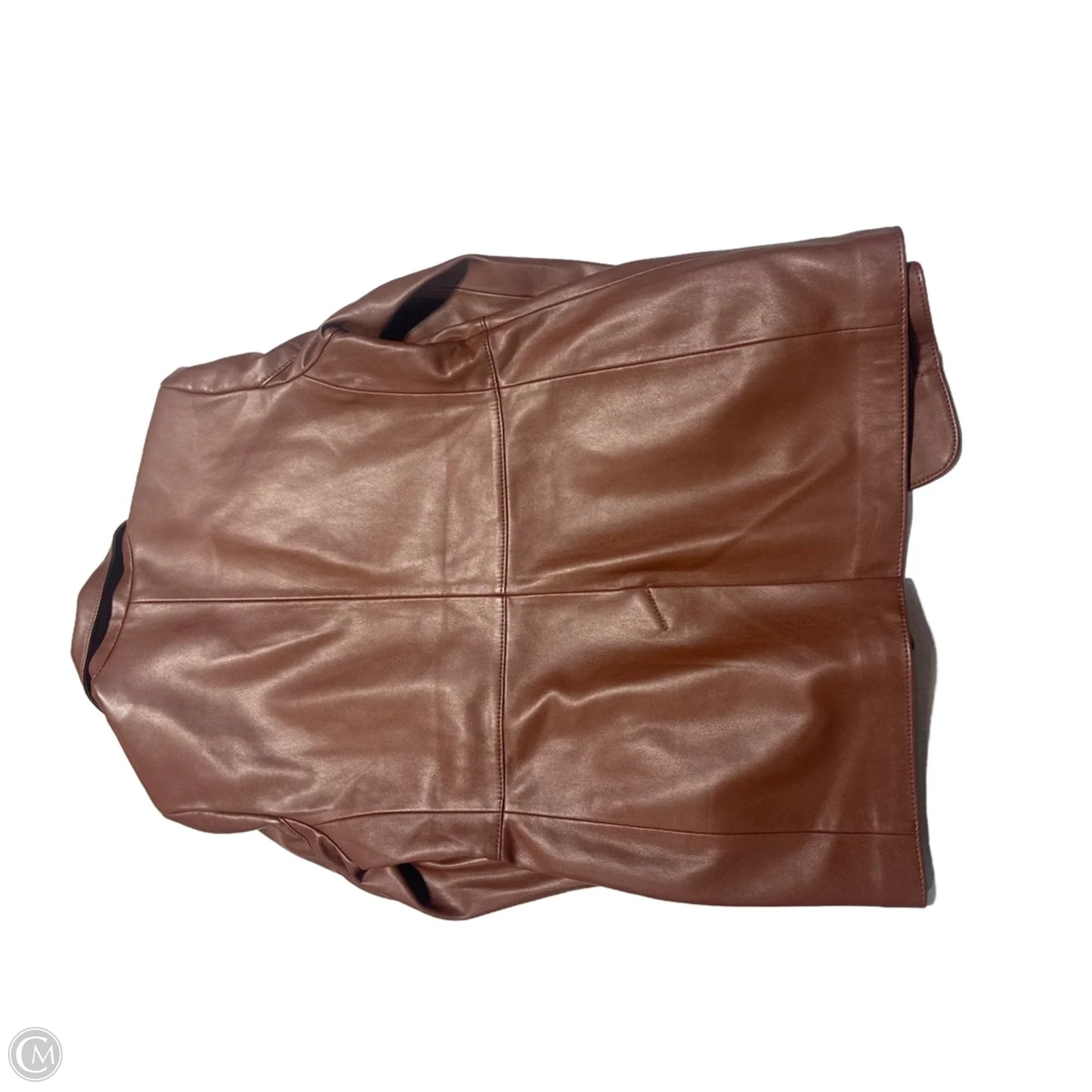 Jacket Leather By Chicos In Brown, Size: M