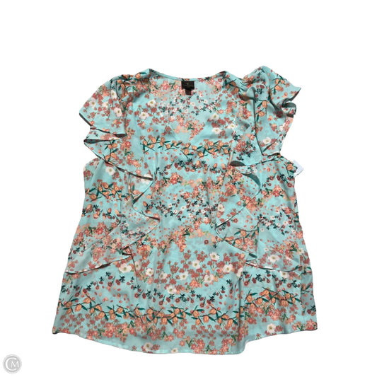 Blouse Short Sleeve By Worthington In Blue, Size: 2x