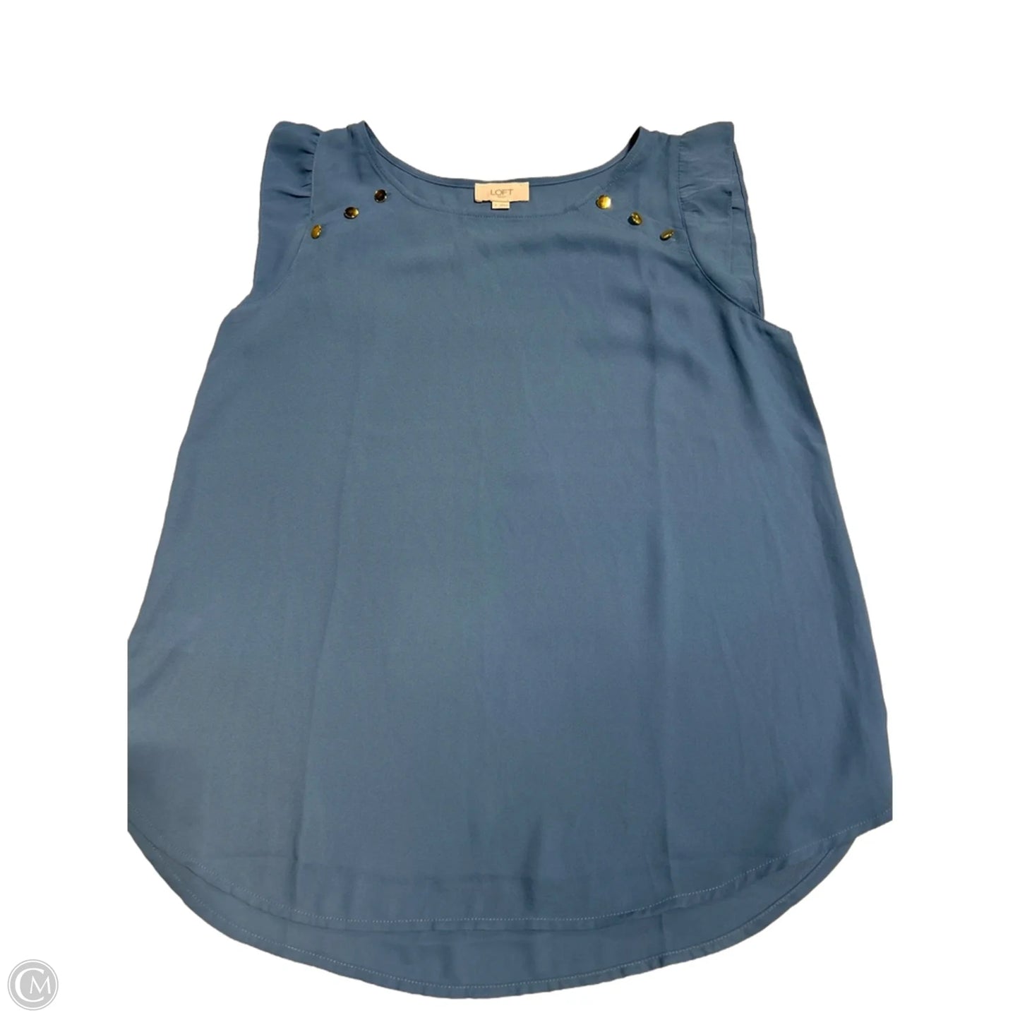 Blouse Sleeveless By Loft In Blue, Size: S