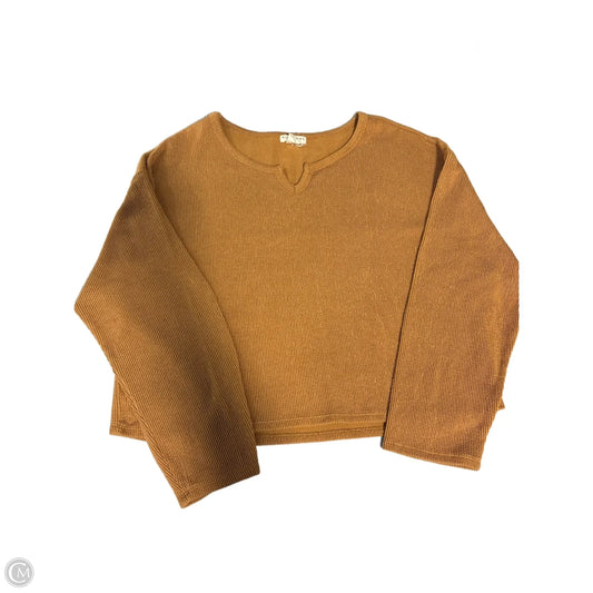 Top 3/4 Sleeve By Billabong In Tan, Size: L