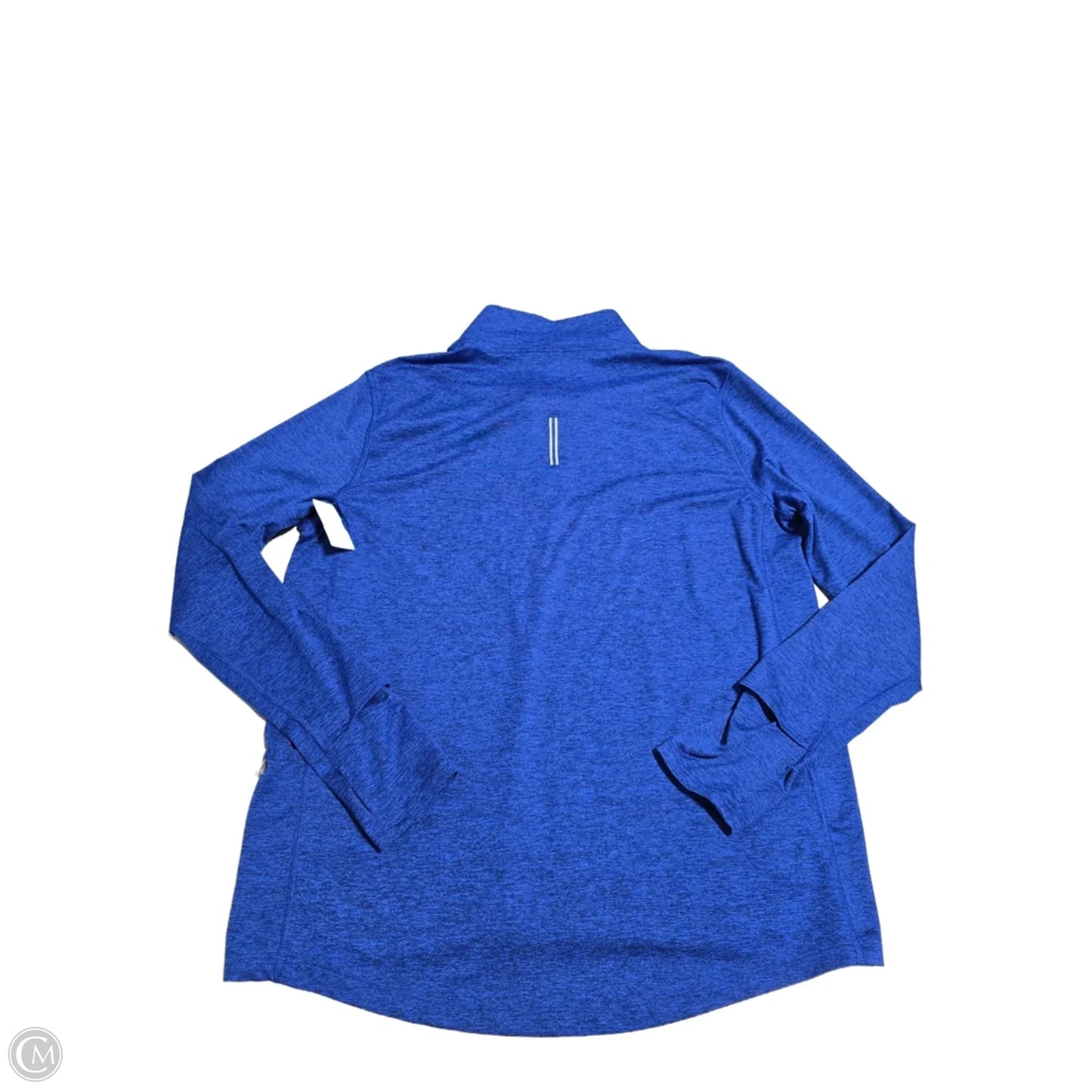 Athletic Top Long Sleeve Collar By Nike In Blue, Size: L