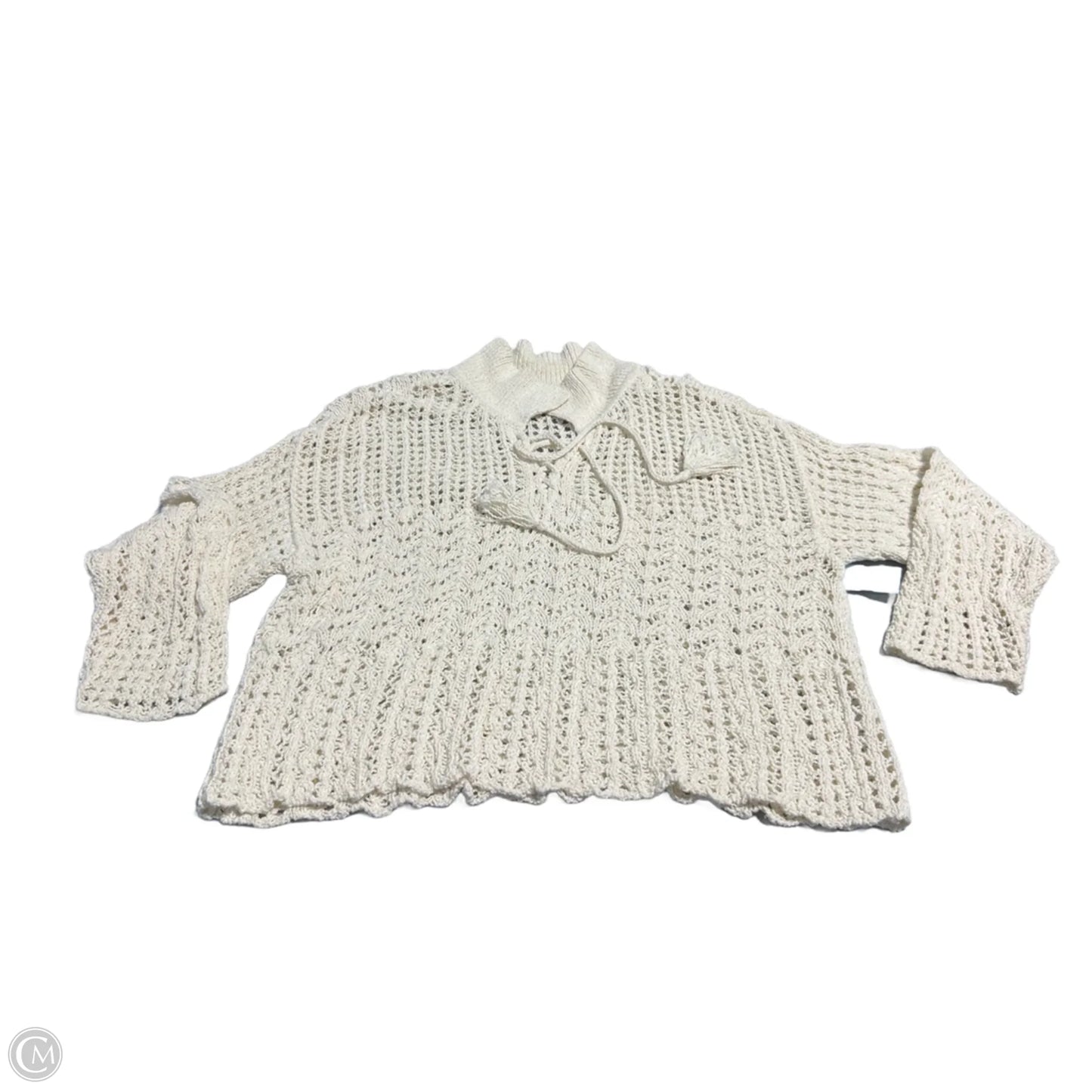 Top Long Sleeve By American Eagle In Cream, Size: L