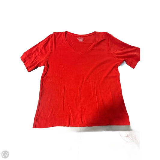 Top Short Sleeve Basic By Chicos In Red, Size: L