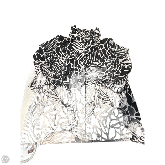 Top Long Sleeve By Ali Miles In Black & White, Size: L