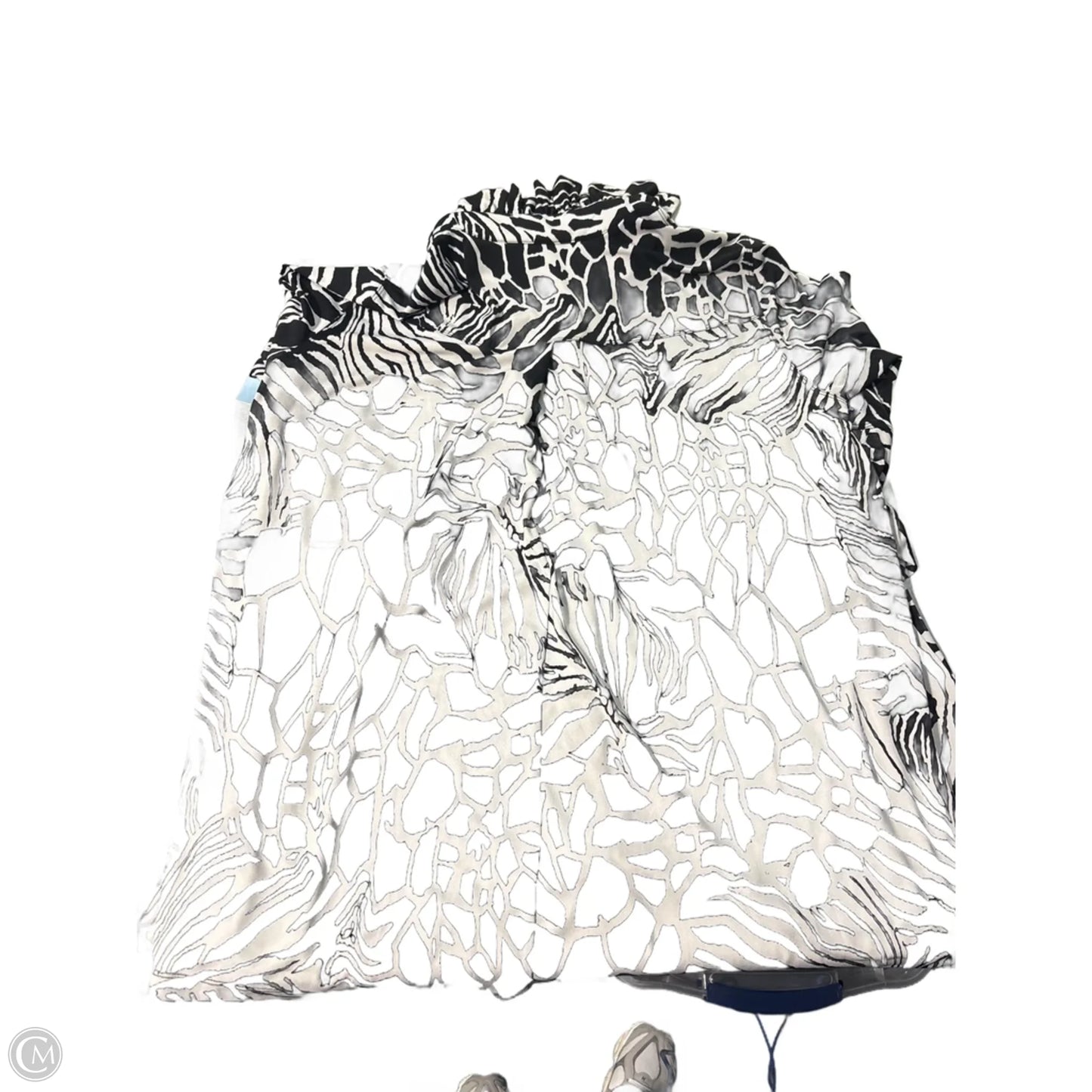 Top Long Sleeve By Ali Miles In Black & White, Size: L