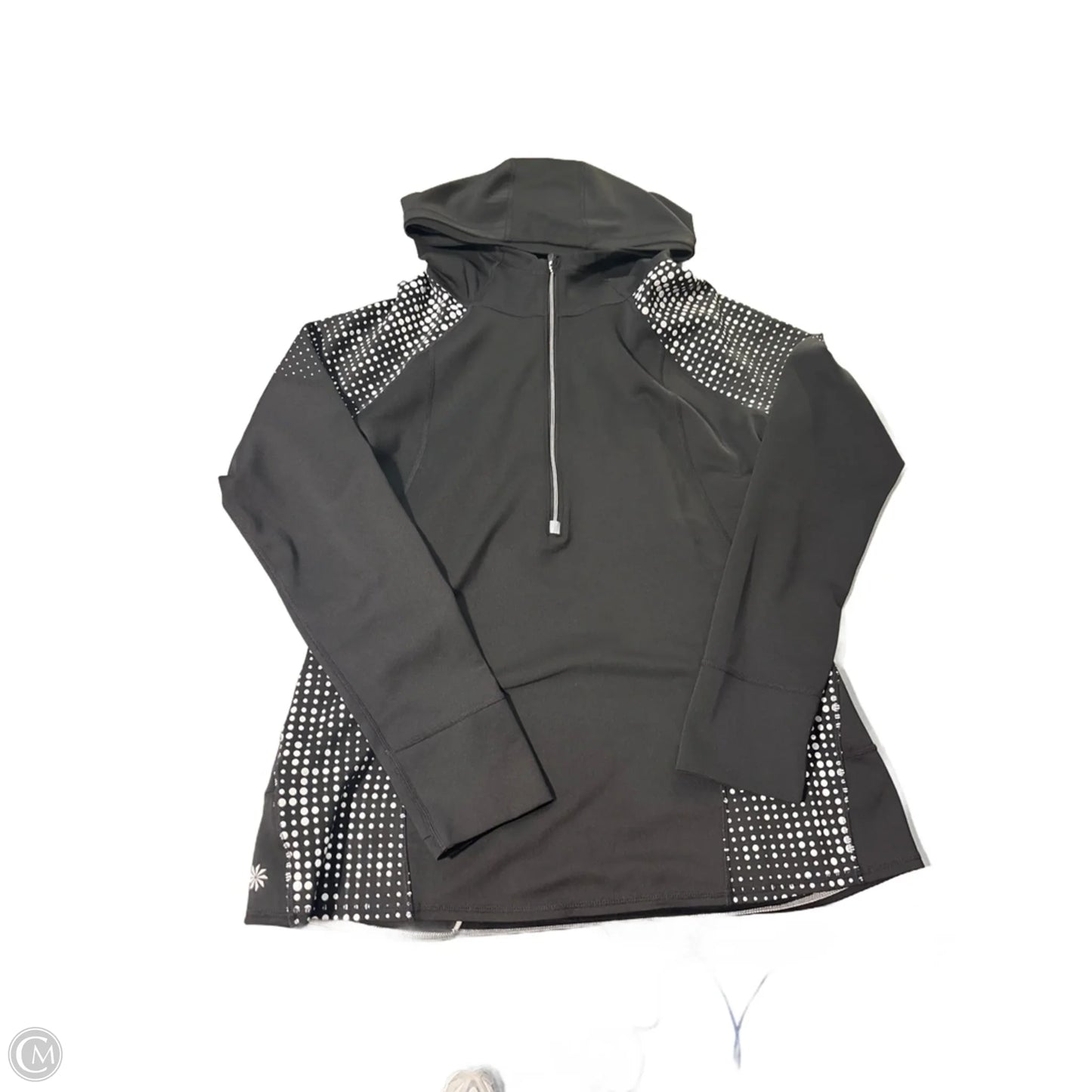 Athletic Top Long Sleeve Collar By Athleta In Black, Size: L