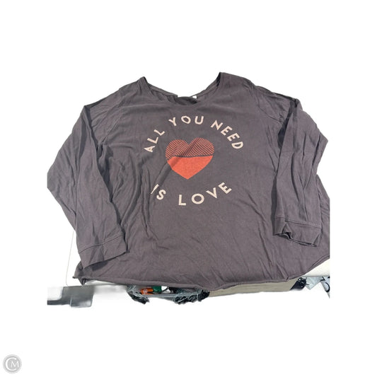 Top Long Sleeve By Junk Food In Brown, Size: 3x