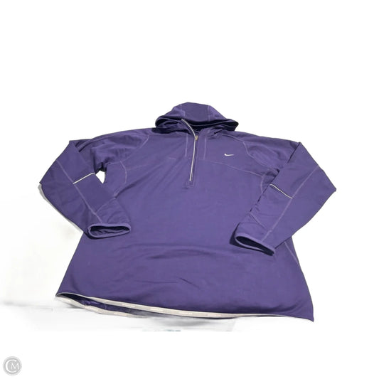 Athletic Top Long Sleeve Collar By Nike In Purple, Size: Xl