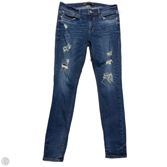 Jeans Skinny By Express In Blue Denim, Size: 6
