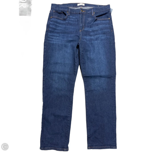 Jeans Straight By Loft In Blue Denim, Size: 14